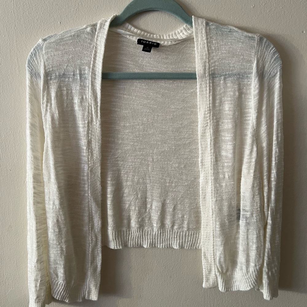 Torrid White Cardigan Size 0